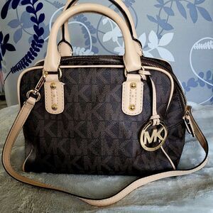 Michael Kors Brown and Tan Satchel Structured Elegance